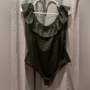 Express off-shoulder Black Bodysuit Large NWT